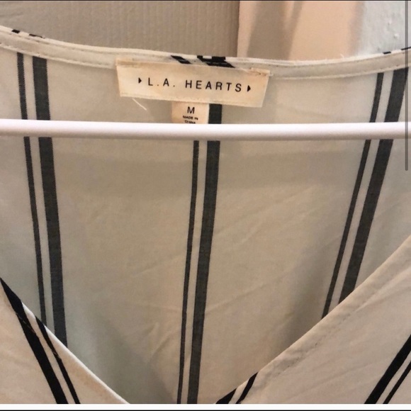 Pacsun LA Hearts Bell sleeve striped crop top - Picture 2 of 4